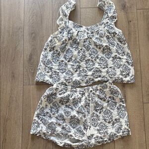 Rachel Zoe Pajamas Set - size large Floral Print Sleeveless Top and Shorts Set